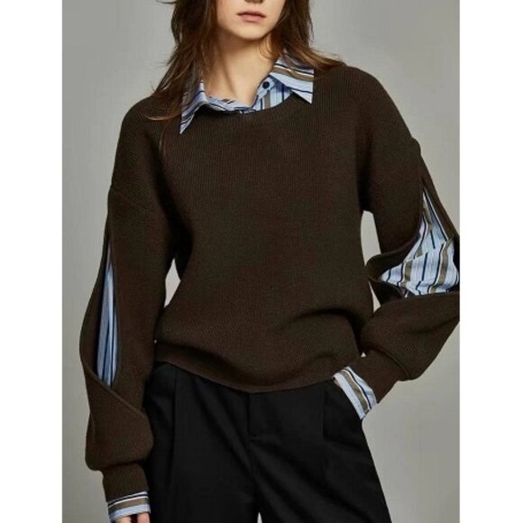 Commense 2 in 1 Ribbed Cutout Sweater NWT, Size S - Picture 1 of 14